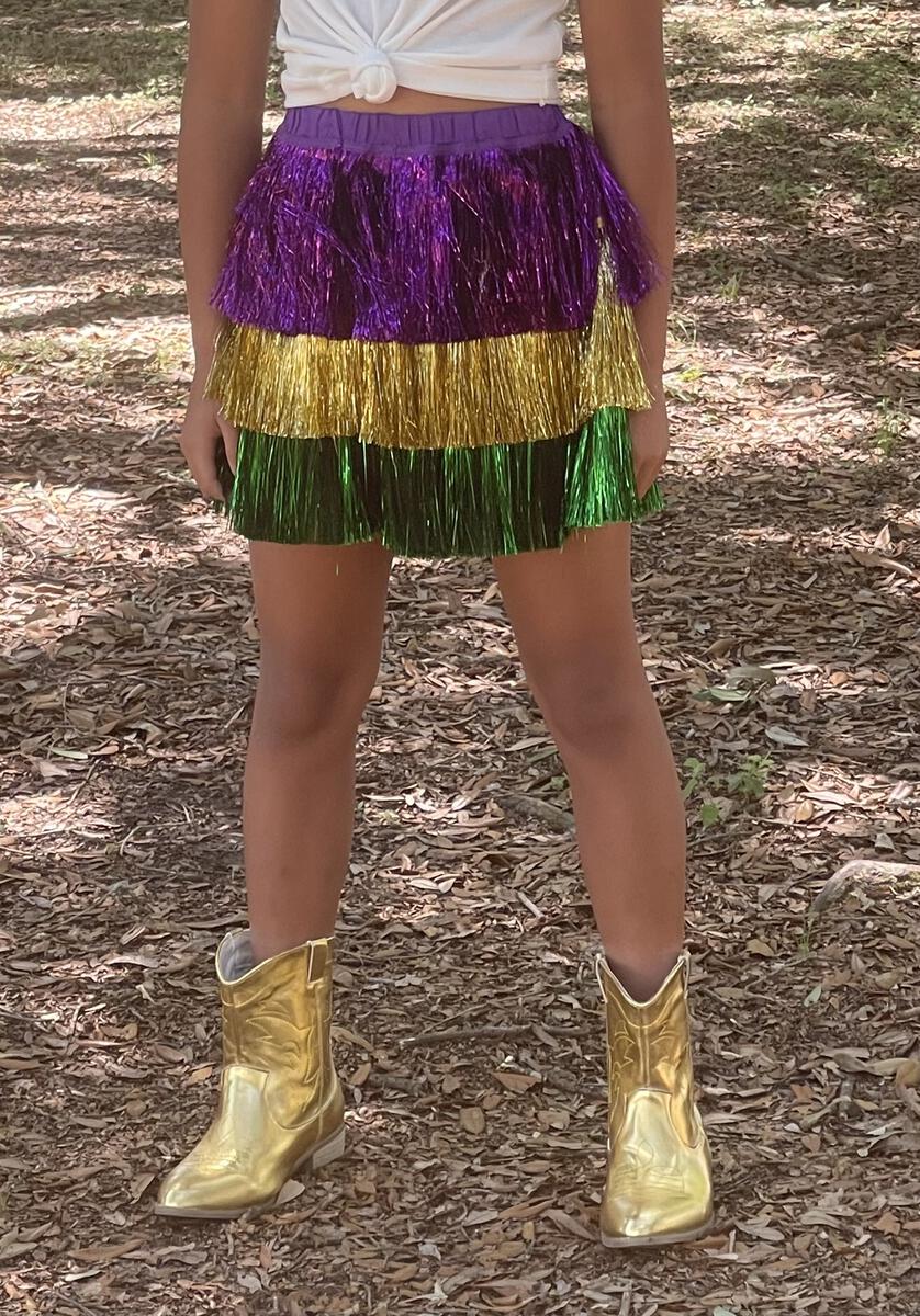 Mardi Gras Fringe Skirt - Adult
