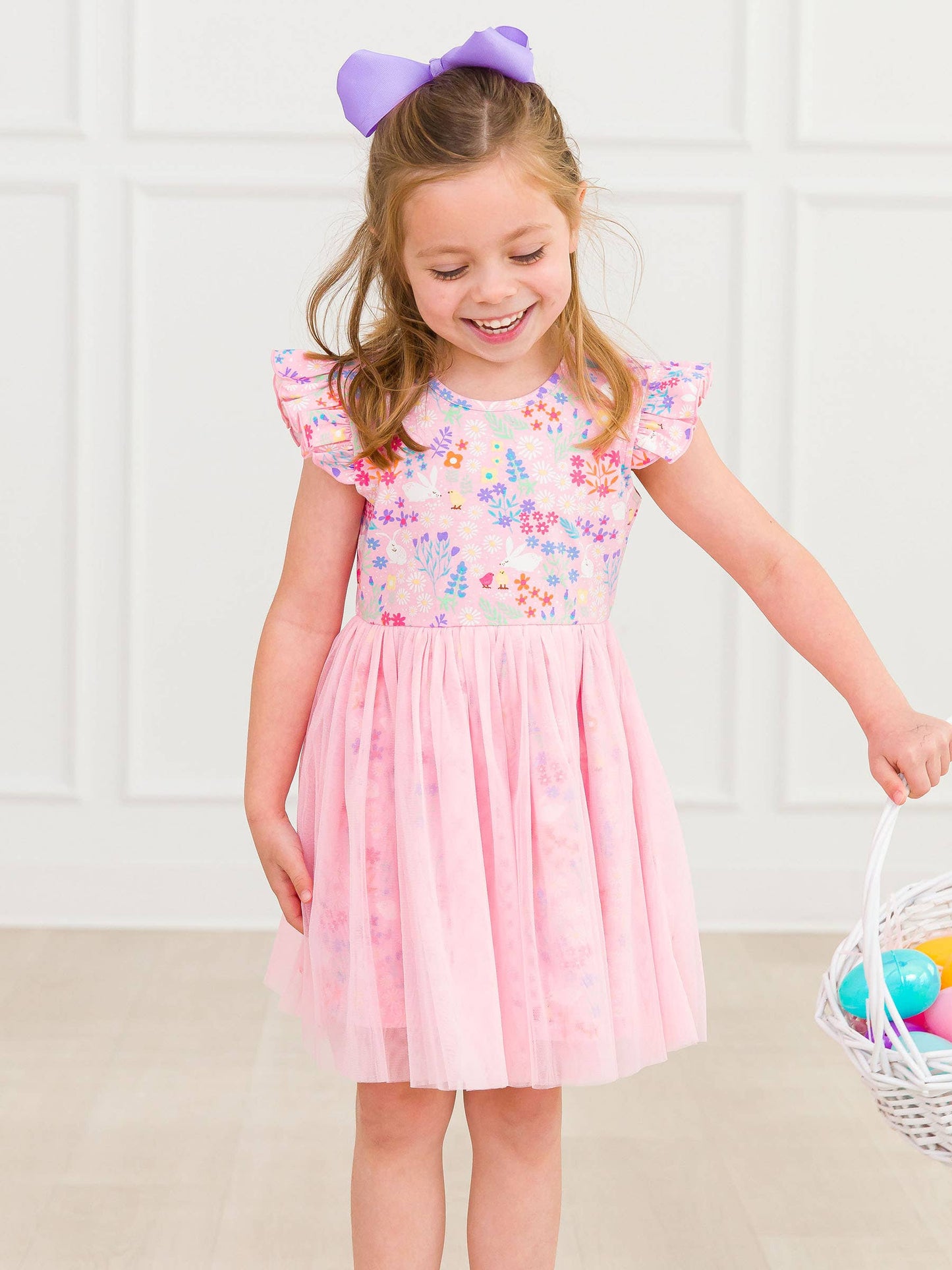 Girls Bunny and Friends Flutter Tulle Twirl Dress