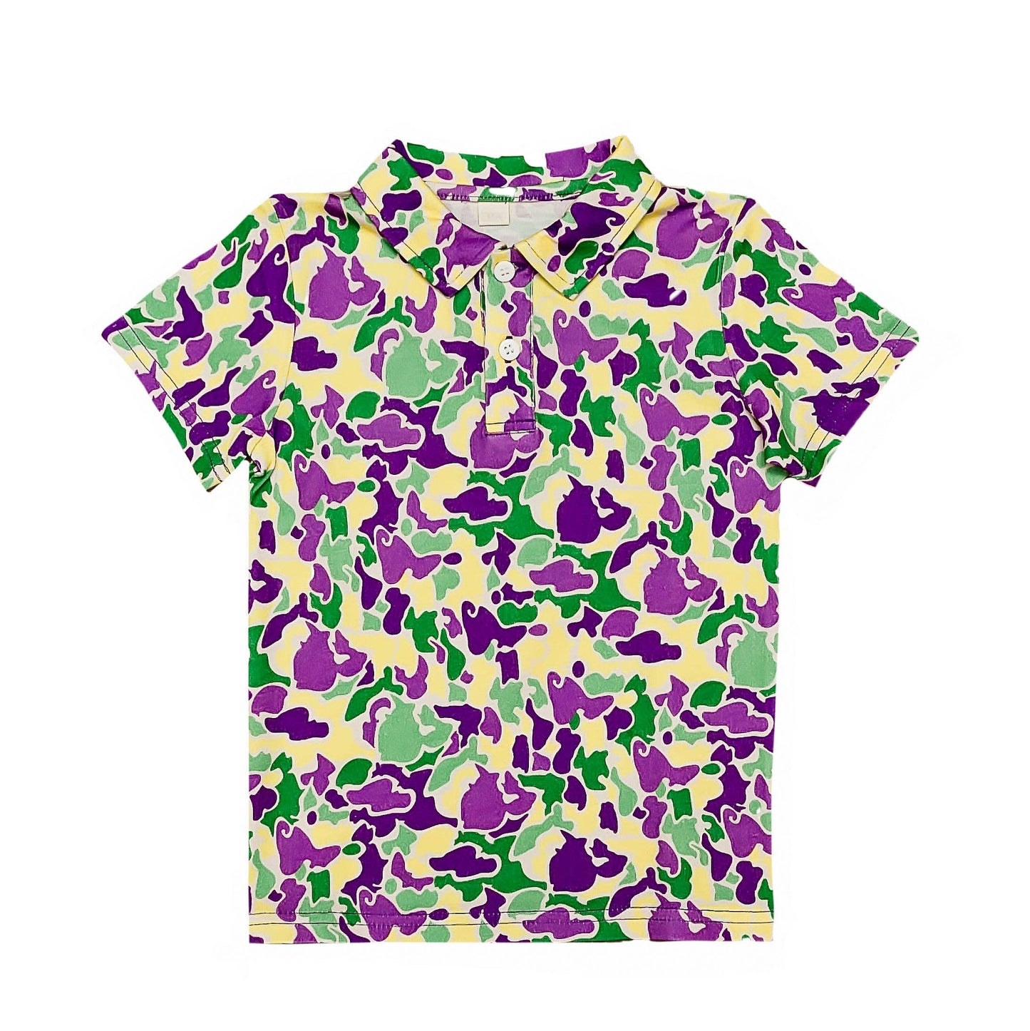 Mardi Gras Camo Polo