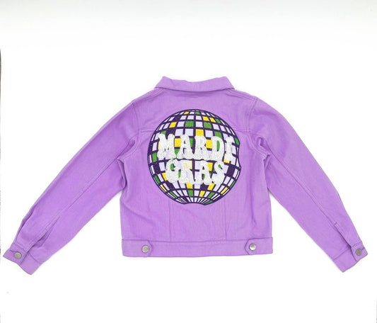 Mardi Gras Mirrorball Denim Jacket