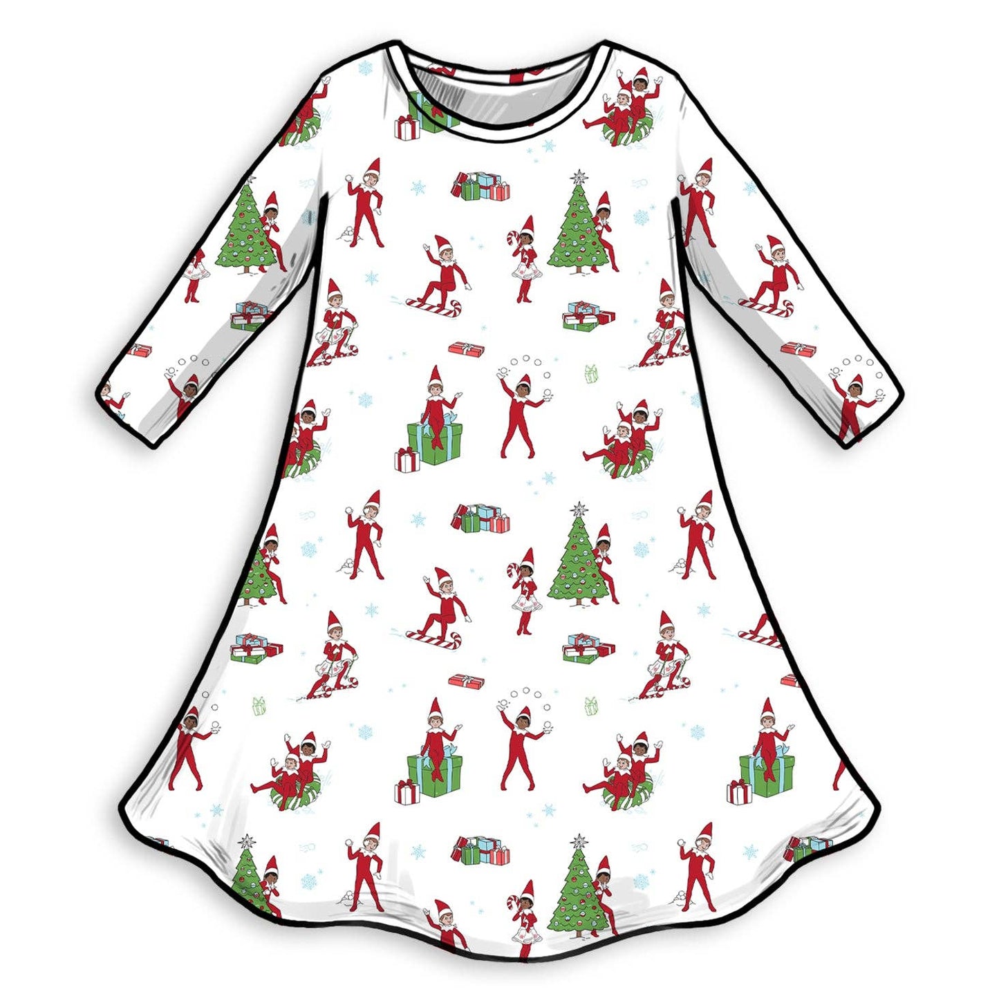 The Elf on the Shelf Bamboo Girls' Long Sleeve Dress