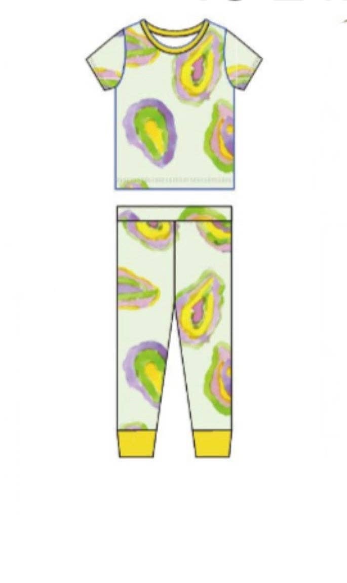 Mardi Gras Oyster Two Piece Pajama Pants Set