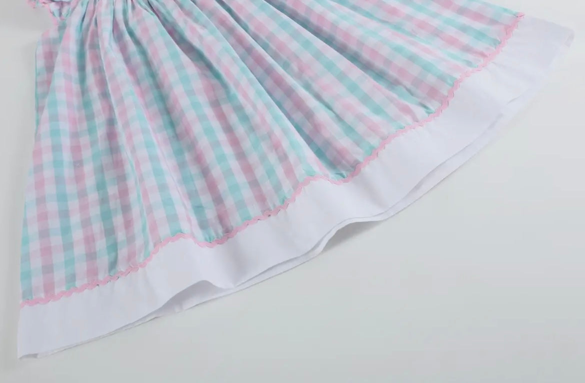 Smocked Gingham Turtle Dress