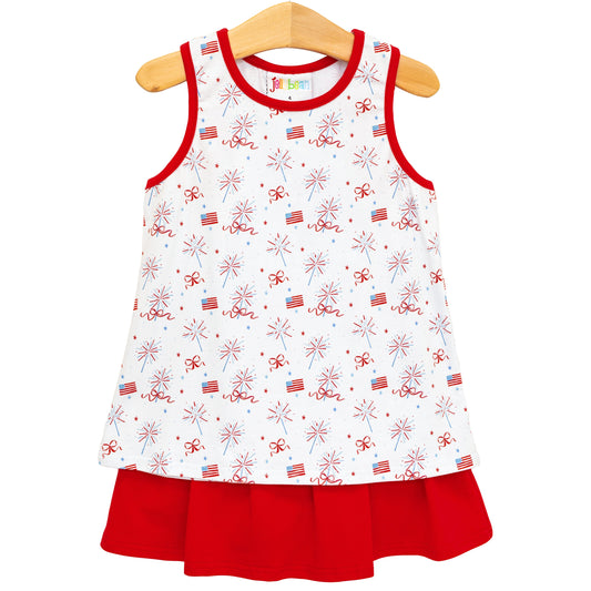 Fireworks and Freedom Bow Back Skort Set