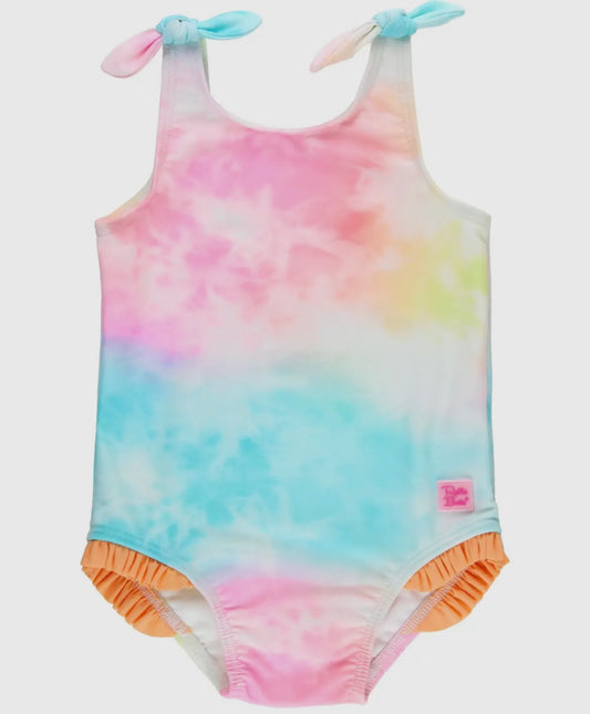 Rainbow Tie Dye Tie Shoulder Swim