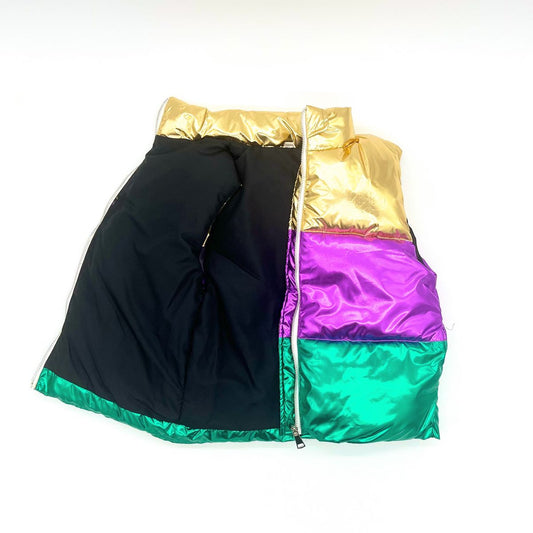 Mardi Gras Metallic Puffer Vest