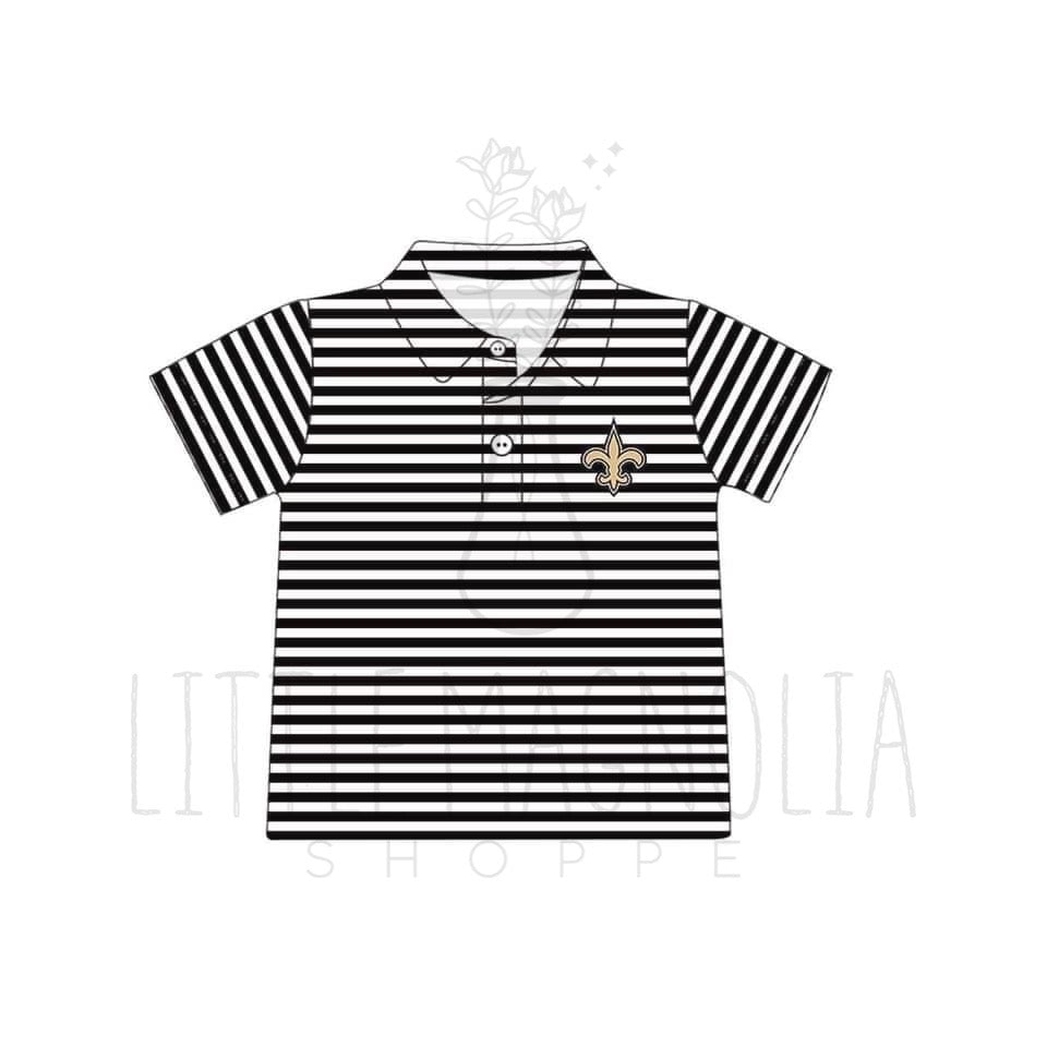 Fleur De Lis Striped Polo