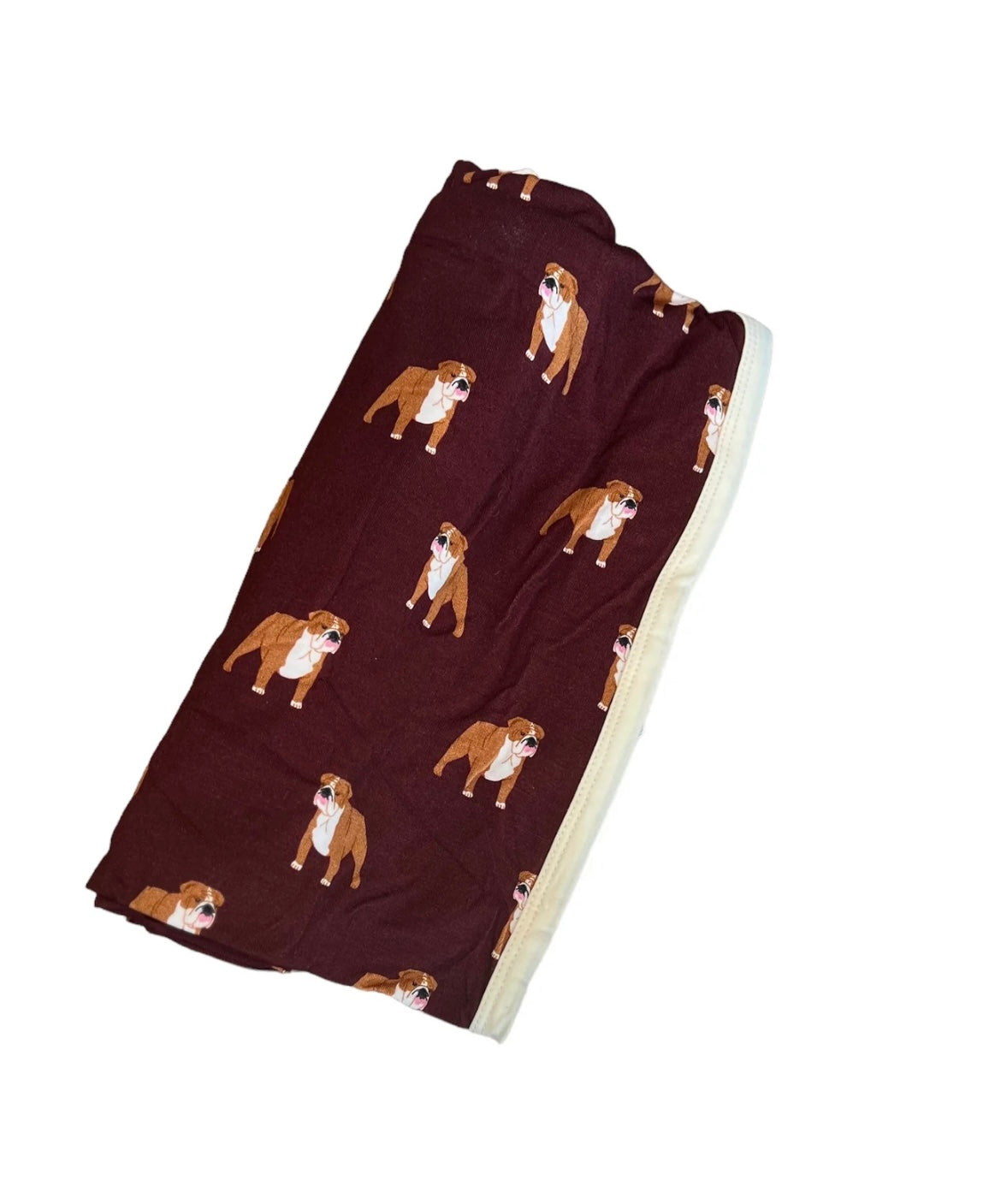 Maroon Bulldog Bamboo Swaddle Blanket