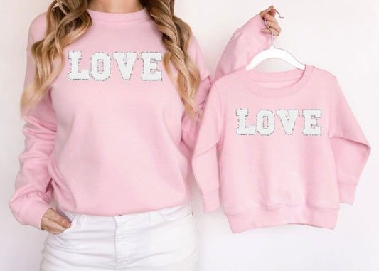 Mommy & Me Love Patch Sweatshirts